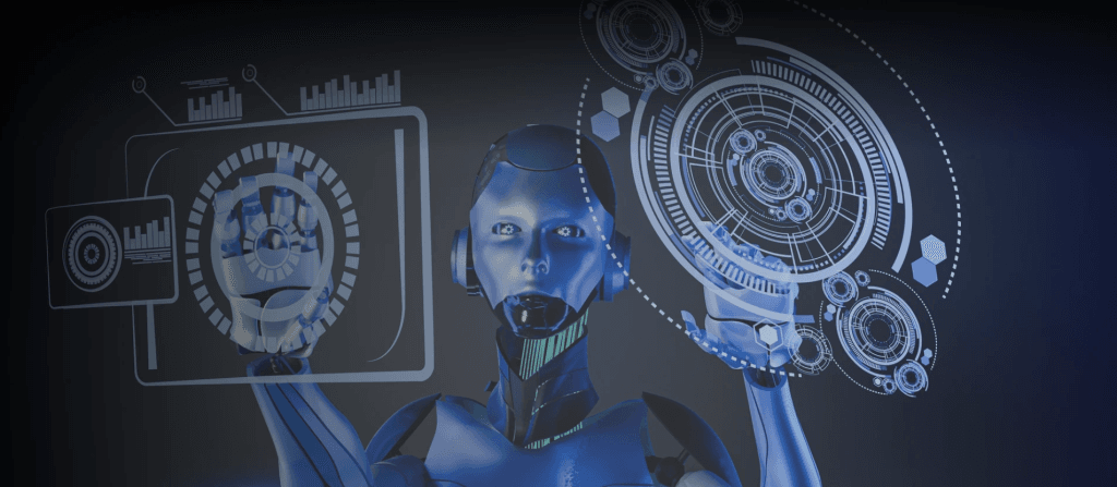 AI Predictive Maintenance by a robot showcasing management of complex functions.