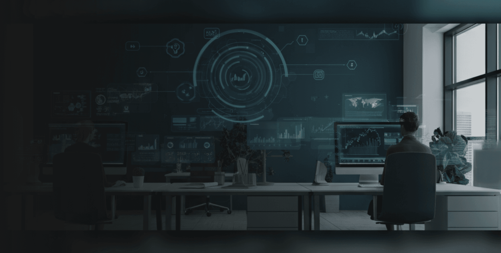 People using asset management platform integration in office